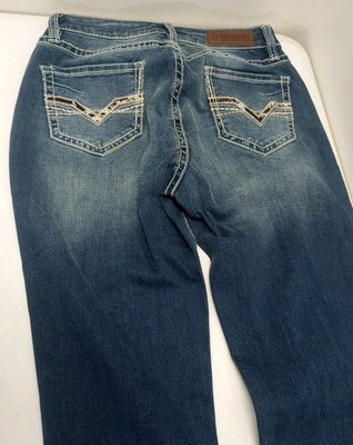 Rock & Roll Denim Mid Rise Relaxed Straight Jeans Womens Size 26x 32 