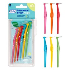 TePe Pack of 6 Interdental Brush Angle, 6 Count Pack 1 , Multi - Mixed