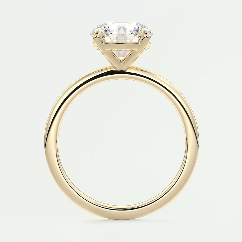 18k Yellow Gold Wedding Women Ring Round Diamond Lab Grown 2 Carat IGI Certified - Image 4 of 4