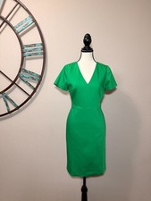 J. Crew Dress 2 NWOT Green Short Sleeve Lined Sheath