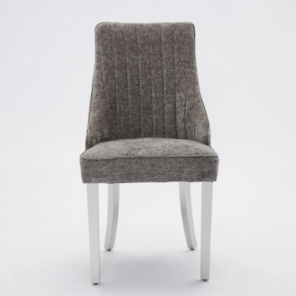 Chenille Dining Chairs Comfy Fabric Upholstered Accent Chair with Legs,Set of 2 - Image 4 of 4