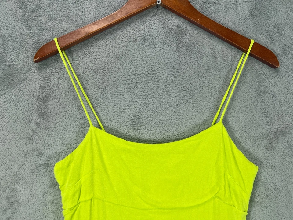 Olivaceous Lime Green Mini Dress Size Medium Womens Dress Crepe Tulle Sleeveless - Image 4 of 4