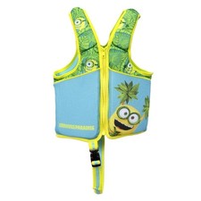 Despicable Me Minions Paradise Swim Life Vest 35-55 lbs Built in Foam Pads EUC 