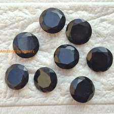 Natural Black Onyx Round Faceted Cut 5mm to 2...