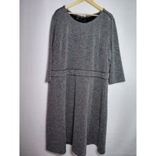Talbots Woman Plus Gray Knit Dress Knee Length 3/4 Sleeve Women Size 24W