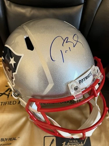 Tom Brady Patriots Signed Full-size Helmet. Replica Certified