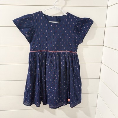 Billie Blush Navy Girls Dress Size 5 Embroidered Fall Back To School