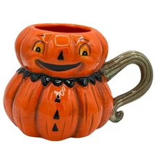 Johanna Parker Halloween Pumpkin Mug Transpac Jack O’ Lantern Retro Fall 