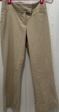 The Limited Women's Beige Solid Dress Pants Stretch Flat Front Button Zip