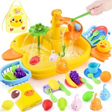 Play Sink with Running Water - Kitchen Kids Sink Toys with Fishing Game Toys ...