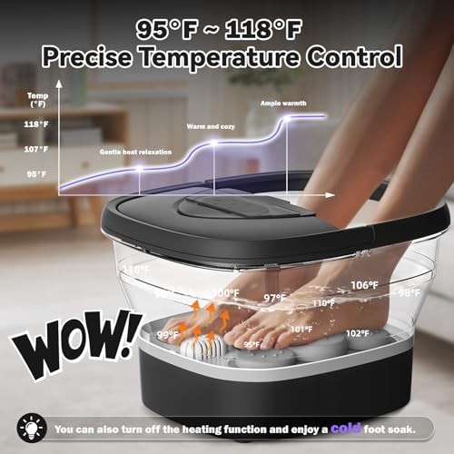 BEAUMOI FOOT SPA COLLAPSIBLE FOOT BATH MASSAGER WITH HEAT TIMER BA03H - BLACK