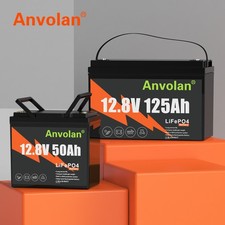 Lithium Battery LiFePO4 125Ah 50Ah Maintenance-Free forKayak Camping Boat Marine