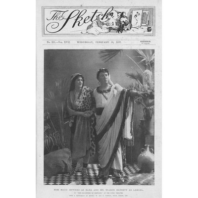 Szene aus ''Die Töchter Babylons'' im Lyrischen Theater - antiker Druck 1897