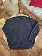 Sean John Ribbed Knit Men's Sweater Size L Black Casual Y2K