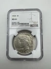1924 Peace Dollar - NGC MS 61 - Brilliant Uncirculated Coin 90% Silver