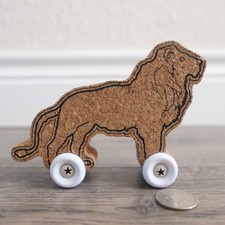 Natural Cork Lion Figure with Wheels Sensory Toy  