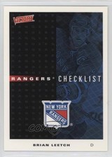 1999-00 Upper Deck Victory New York Rangers Checklist Brian Leetch #187 HOF 0a4