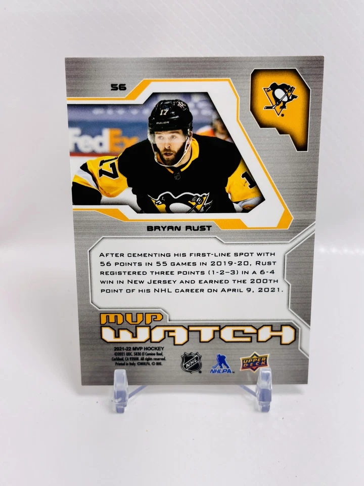 2021 Upper Deck MVP Bryan Rust 20th Anniversary #56 Penguins - Image 2 of 2