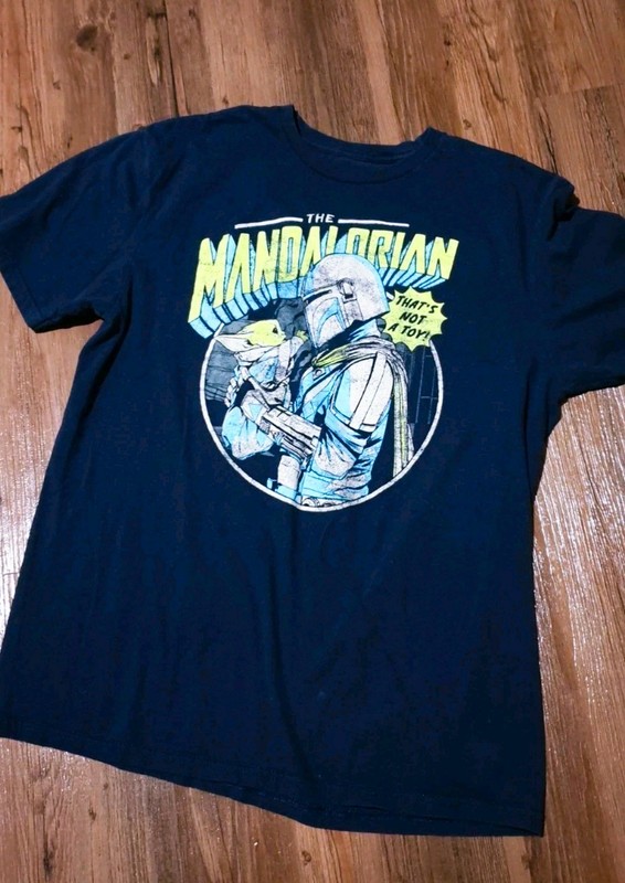 Mandalorian - Grogu Star Wars Official "The Mandalorian" Dark Blue T-shirt Large