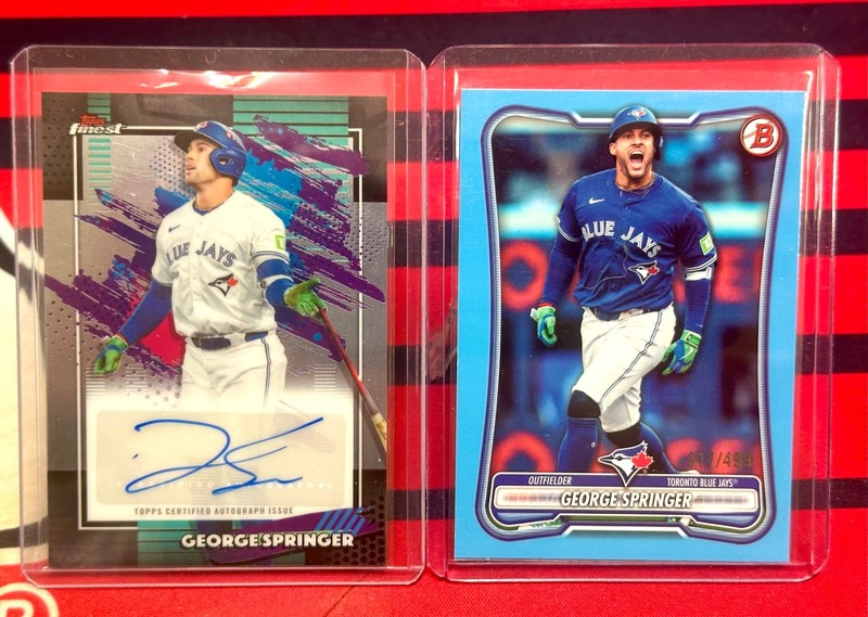 2026 Topps Finest Geroge Springer Auto + Bowman #'d /499 - Blue Jays (MLB)
