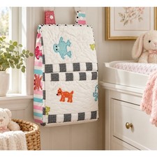 MacKenzie-Childs Animal Parade Diaper Stacker Baby Nursery 23x11.5 NEW