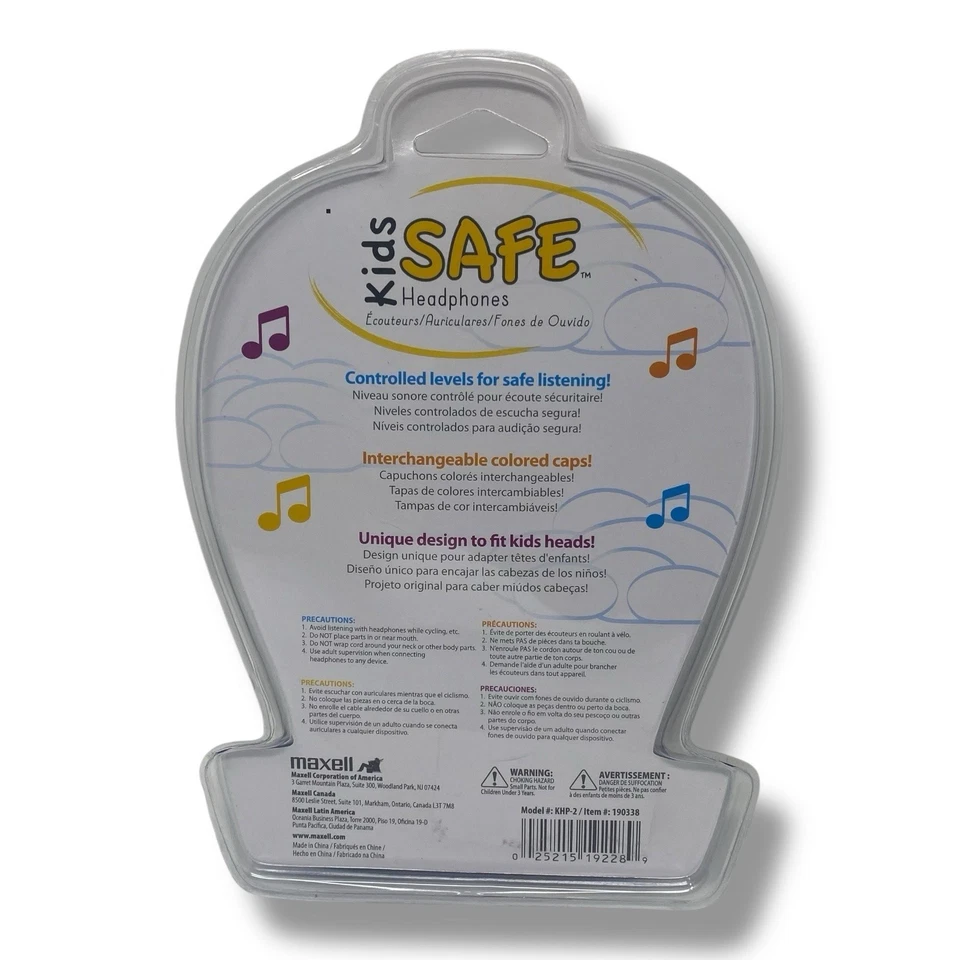 Fones de ouvido Maxell 190338 Kids Safe 95dB Max Safe Listening fones de ouvido personalizados NOVO - Imagem 2 de 3