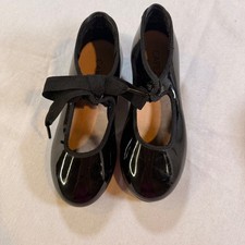 Capezio Tap Shoes Kids 11.5W Black Patent Mary Jane Tele Tone Taps Dance Recital