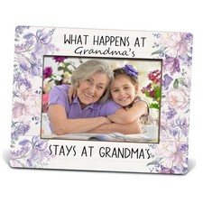 Purple Floral Grandma Picture Frames 5x7, Grandma Gifts from Grandkids Qr1