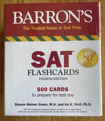 Barron's SAT Flashcards 4th Edition 500 Cards For Test Prep Math, Vocab, Grammar