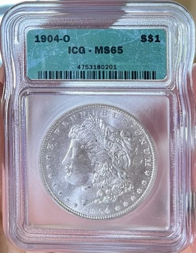 1904-O ICG MS65 Morgan Dollar. Great 90% Silver Coin! 🪙🔥👍🏻