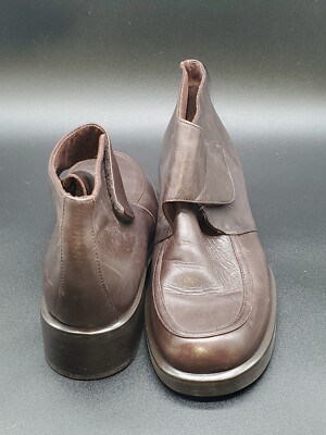 Womens Etienne Aigner Brown Leather Ankle Boots Dress Booties