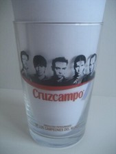 VASO CRISTAL CERVEZA CRUZCAMPO SELECCION ESPAÑOLA FUTBOL CAMPEONES DEL MUNDO