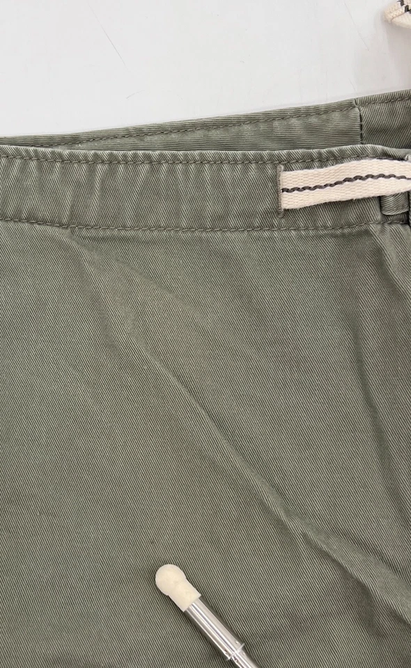 Shorts jeans feminino Venezia 20 verde chino cáqui utilitário namorado cordão - Imagem 4 de 4