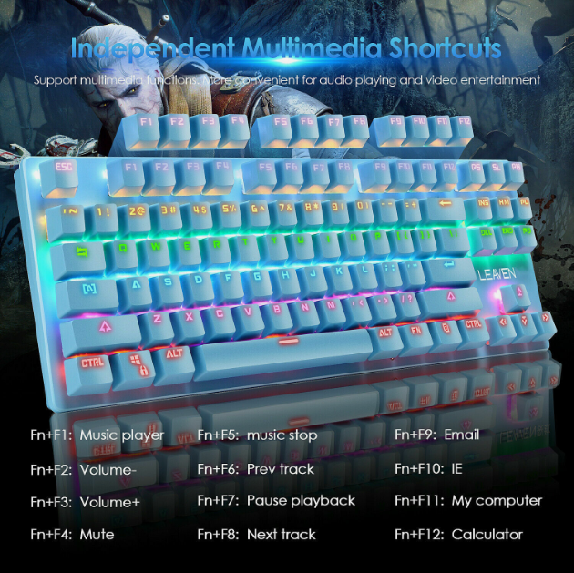 87-Key RGB Backlit Gaming Mechanical Keyboard – Wired, Full Anti-Ghosting, Durable Keypad for Precision Gaming Performance