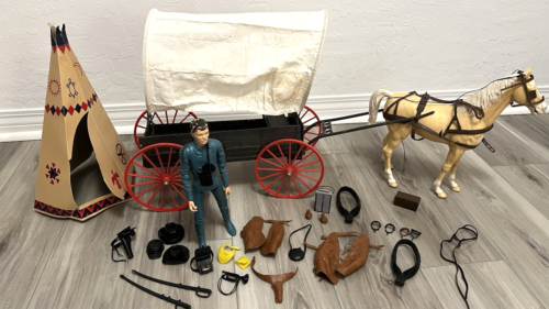 Vintage Marx Johnny West Planwagen mit 1966 Pferd Mike Hazard Tipi und mehr - Bild 18 von 18