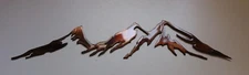Mountain Outline Metal Wall Art Accent Copper/Bronze  Size is 11 1/2" x 2 1/2"