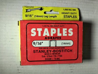 Arrow Staples #589 9/16'' 14 mm Heavy Duty  
