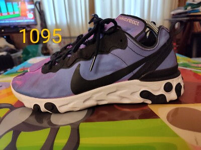 #1095 Nike React Element 55 Purple Sneakers Sz 10.5 Womens