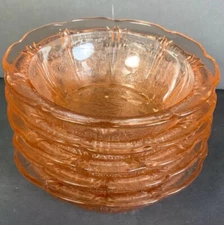 Pink Cherry Blossom Bowls Fruit Jeanette Set Lot 5 Vintage Depression Glass #04