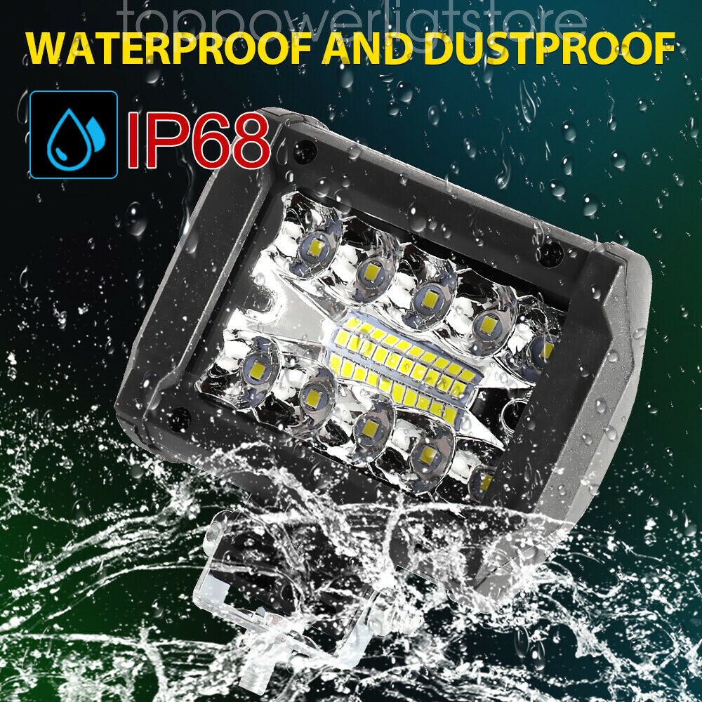 2PCS 4'' Spreader LED Lights Pods Spot Lights Marine Deck Mask Lights Boat 12V