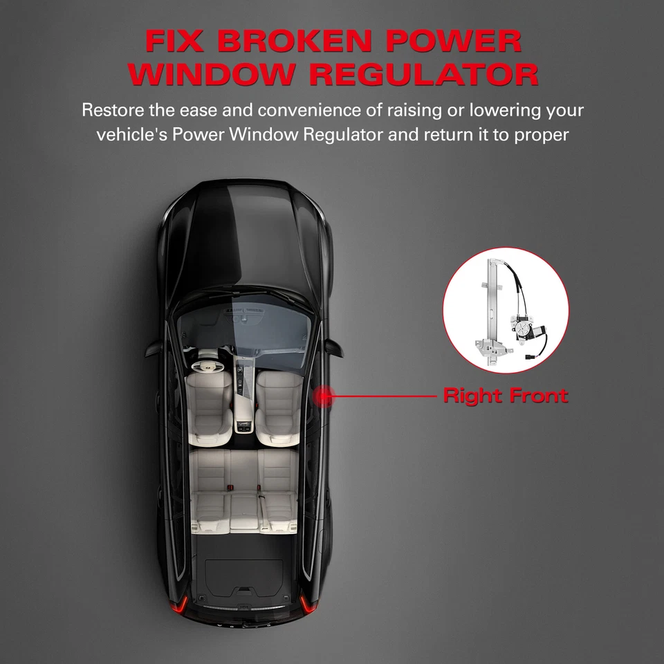 For 1998-2002 Oldsmobile Intrigue Front Right Power Window Regulator W/Motor - Изображение 4 из 4