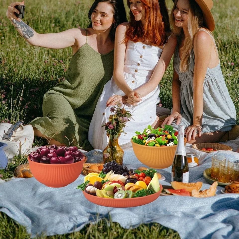 Geschirr Set Outdoor Camping Kunststoff Teller Schüssel Besteck Gabel Löffel B2 - Bild 4 von 4