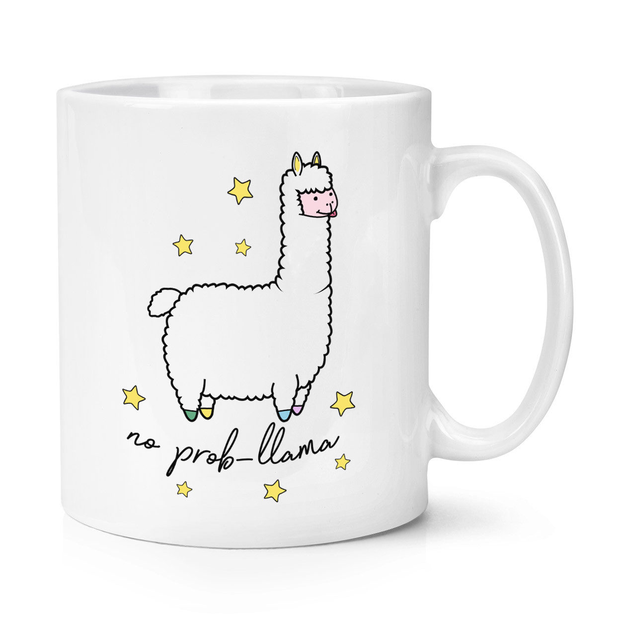 No Prob-Llama Animal 10oz Mug Cup - Llama Alpaca Joke Funny Problem