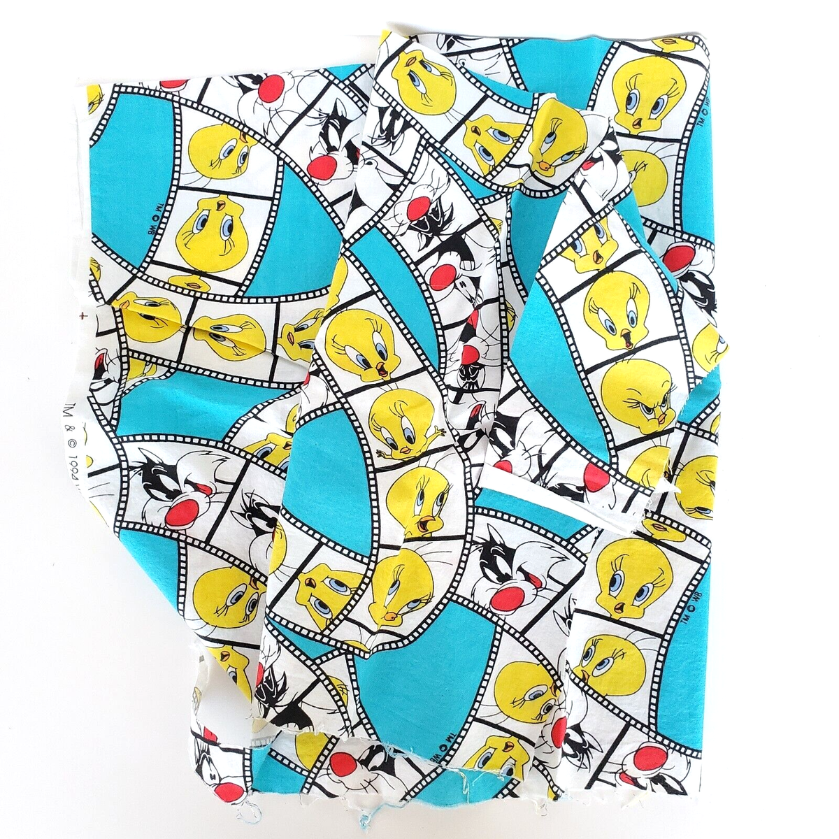 Vintage 1994 Warner Bros Tweety Bird Looney Tunes Fabric 3/4 Yard