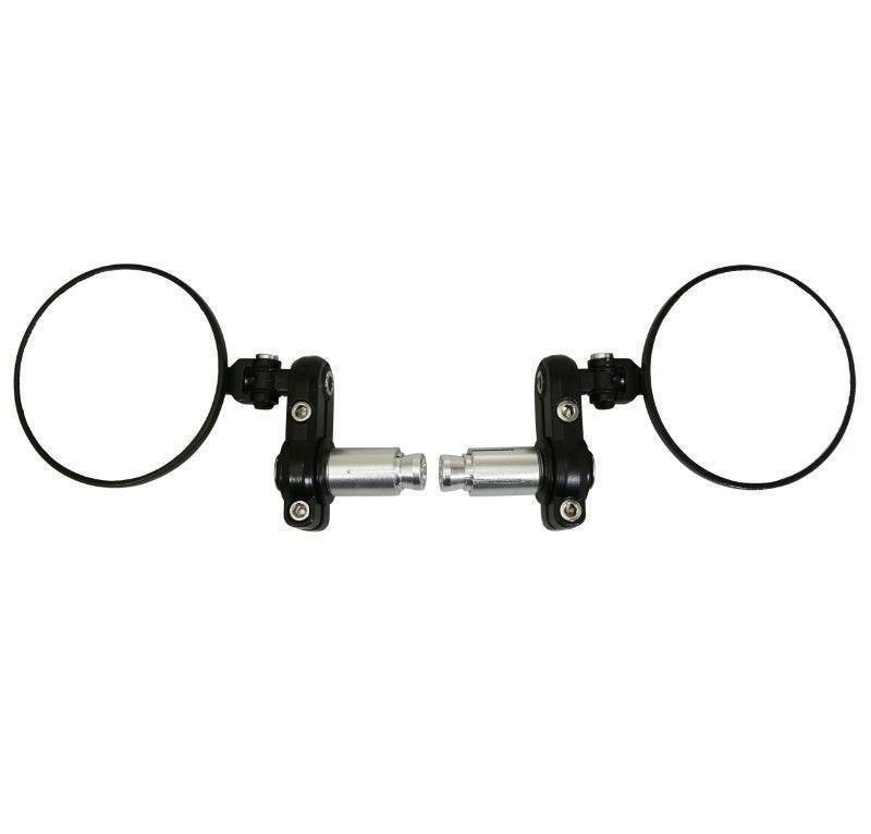 Rétro alu CNC noir 80mm Milwaukee au fini usiné haut de gamme pour guidon moto