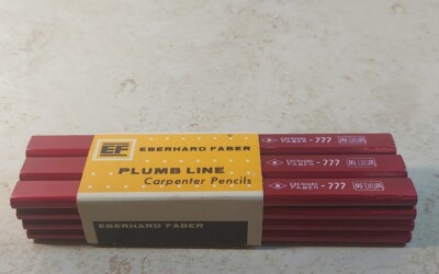 Vintage Eberhard Faber Plumb-Line 777 Medium Carpenter Pencils 12