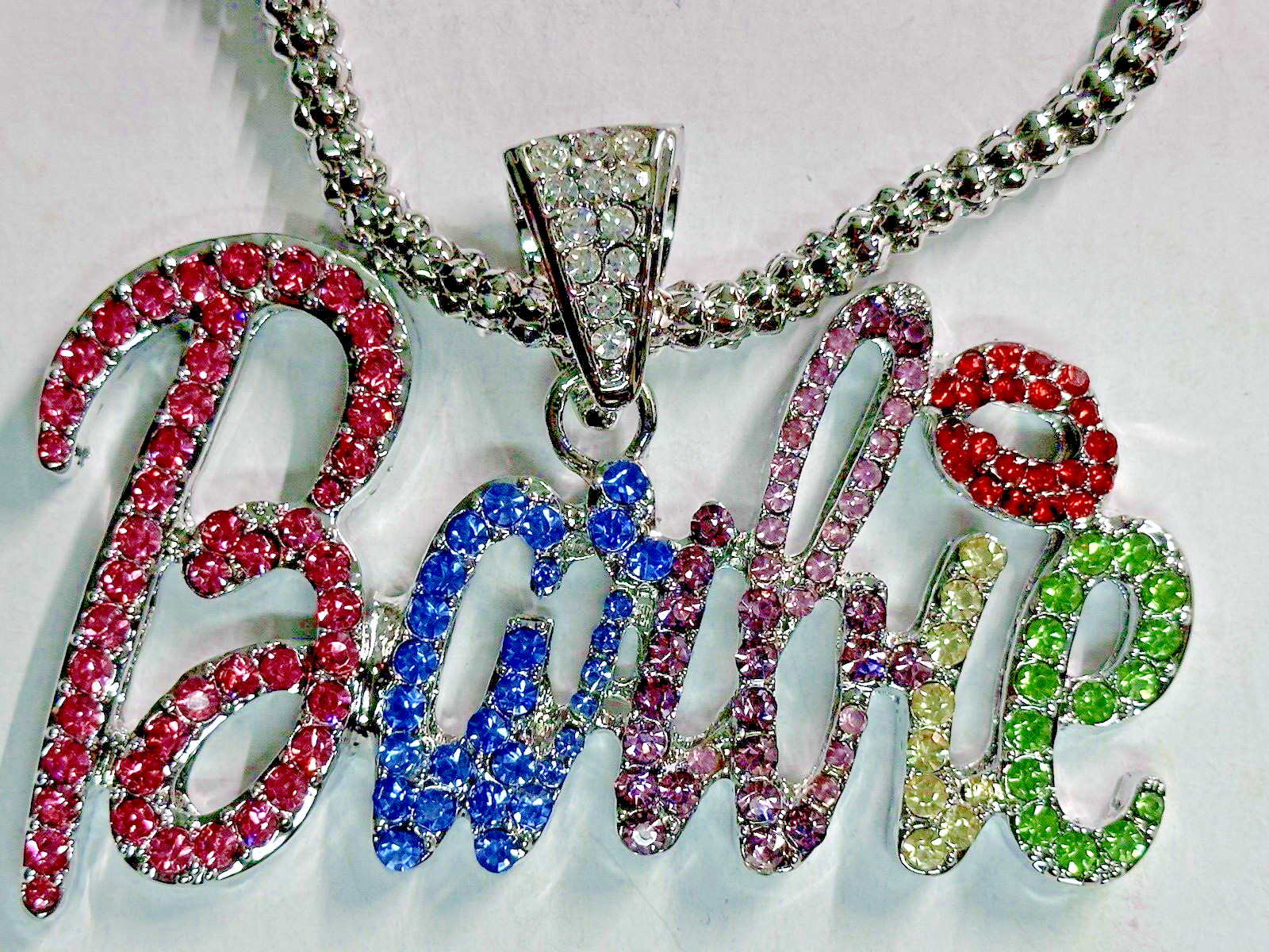 Barbie Necklace With Silver Color Pendant Chain Big Size Great Gift for girls.