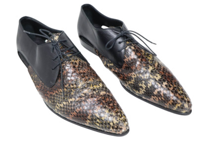Roberto Cavalli Shoes Mens (EU) 43.5 Dress Pointed Snake Print Open Sides