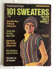 Vintage 1973 101 Sweaters Crochet  Knitting Patterns Women's Day 7
