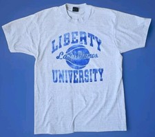 Vtg Liberty University T-Shirt L Made In USA Single Stitch Lady Flames Basketbal